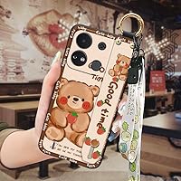 Lulumi-Phone Case for Itel A04/A632w, Silicone Dirt-Resistant Durable Protective Fashion Design Anti-Knock Wristband Shockproof Phone Holder Cartoon Waterproof Back Cover Ring