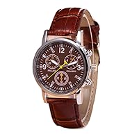 Mens Leather Watch Chronograph Quartz Wrist Watch Automatic Business Dress Watch