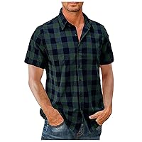 Men's Stripe Short Sleeve Shirt Button Down Blouse Casual Dress Going Out Camp Tops Regular Fit Tunic Tops