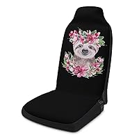 Watercolor Cartoon Sloth Car Seat Covers Universal Seat Protective Covers Car Interior Accessory for Most Cars 1PCS