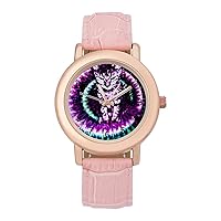 Colorful Kitten Classic Watches for Women Funny Graphic Pink Girls Watch Easy to Read