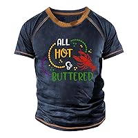 Men's Polo Shirts Plunge T-Shirt Vintage Casual Short Sleeve Round Neck Printed Top Shirts, S-6XL