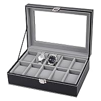Storage box Watch Display Organizer, Watch Box, Faux Leather Watch Display Case, Watch Storage Case Jewelry storage box (Color : Grey#6gird)