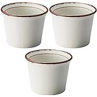 Set of 3, Brown Edge Cup, 3.9 x 3.0 inches (10 x 7.5 cm), 8.1 fl oz (23