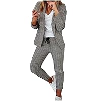 Elegant Business Outfit for Women, 2 Piece Set for Work Blazer Jacket and Pants Outfits Dressy Casual Suit Sets
