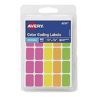 Avery Removable Color Coding Labels, Rectangular, Assorted Colors, Pack of 525 (6721)