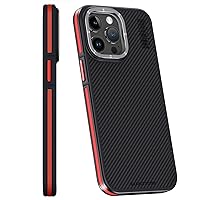 ZIFENGX-Case for iPhone 15/15 Plus/15 Pro/15 Pro Max, Military-Grade Aviation Materials Ultra Light 600D Aramid Fiber Anti-Scratch Non-Slip Shockproof Case (15 Pro Max,Red)