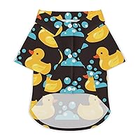 Yellow Duck Hawaii Dog Shirt Funny Pet T-Shirts Breathable Clothes Puppy Shirts Gift for Small Dogs and Cats
