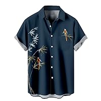 Short Sleeve Button Down Shirts for Men Printed Casual Summer Beach Hawaiian Bowling Tropical Fashion Lightweight Tops