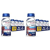 Ensure Plus Nutrition Shake, 24 Count, With 16 Grams of Protein, Meal Replacement Shakes, 8 Fl Oz & Ensure Plus Nutrition Shake With Fiber, 16 Grams of Protein, Meal Replacement Liquid
