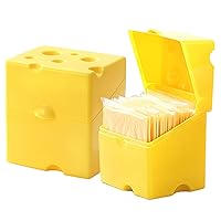 2Pcs Sliced Cheese Container for Fridge BPA Cheese Slice Container Cold Resistant Cheese Storage Box with Flip Lid Cheese Slice Holder Keeps Cheese Fresh Longer Containers