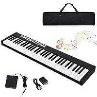 Keyboard Piano, 61-Key Digital Piano with Semi-weighted Keys for Beginners, Portable Electric Piano Supports MIDI/USB and Wireless Connection, with Built-in Stereo Speakers (Black)