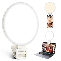 Upgraded Full Screen Ring Light 60 LED Side Emitting Anti-Glare Clip-on Light for Phone iPhone Computer Laptop Monitor, 3 Light Modes for Live Streaming, Selfie, Zoom Video Conference,TikTok