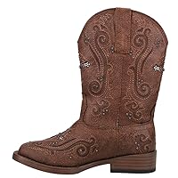 ROPER Toddler Girls Faith Rhinestone Inlay Square Toe Casual Boots Mid Calf - Brown