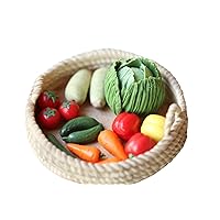 Mini Vegetables 1:12 Miniature Food For Dollhouse 15 Pcs Veggies in the Basket