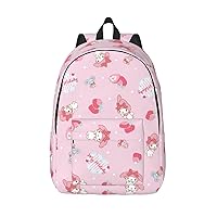 Cute Cartoon Backpack Canvas Casual Lightweight Computer Bag Adult Women (M)