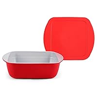 Square borosilicate glass baking dish with non-toxic and non-stick ceramic coating and lid, Non Toxic, Non Stick Lunch Box Container