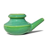 Handcrafted Ceramic Neti Pot - Sinus Tool Kit for Home - Nose & Nasal Cleaner - Dishwasher Safe - Durable Ceramic Neti Pot - Food Grade Ceramic Glazes - Lightweight - Made in USA - 10oz (Apple)