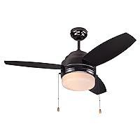 COMMERCIAL COOL 42” Modern Ceiling Fan with Lights, Cools up to 175 Sq. Ft.,Ideal for Medium Sized Rooms,Featuring 3 Air Flow Speeds with Dual Chain,3 Reversible Dual Finish Blades in Black & Graphite