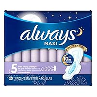 Always Extra Heavy Overnight Maxi Pads with Flexi-Wings - 20 Count