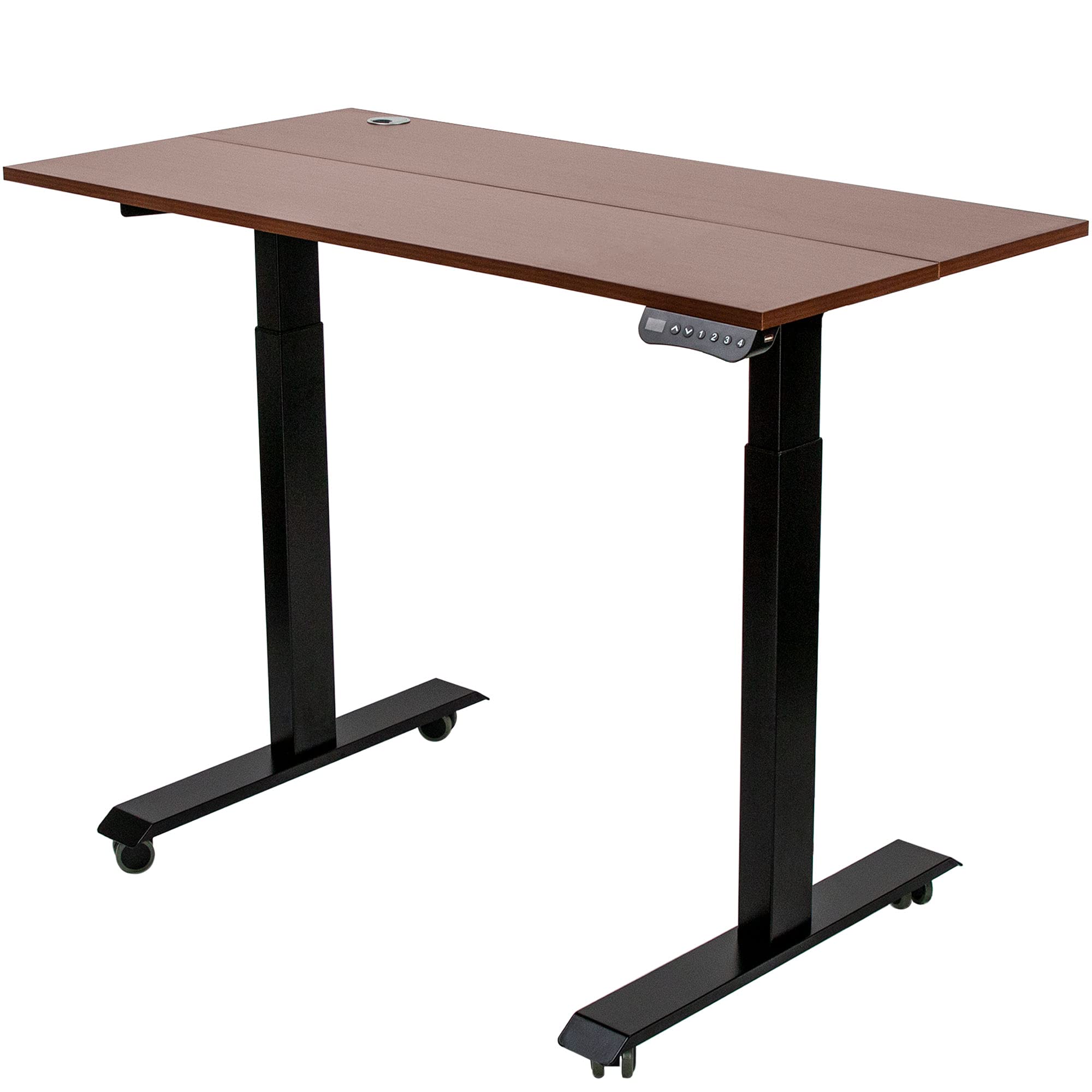 Electric Height Adjustable Standing Desk - 48 x 24 Inches Full Sit Stand Home Office Table with Desktop - 2-Stage Motor 4 Memory Control Ergonomic ...