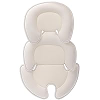 Head and Body Support Pillow Infant Car Seat Insert for Newborn to Toddler Stroller Cushion for Baby Shower Gifts (Beige)