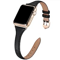 WFEAGL Leather Bands Compatible with Apple Watch Band 38mm 40mm 41mm 42mm 44mm 45mm 49mm Women, Top Grain Leather Strap Slim & Thin Replacement Wristband for iWatch Band Ultra2 Ultra SE & Series 9 8 7 6 5 4 3 2 1