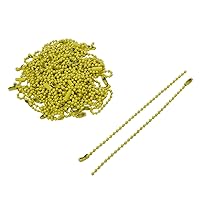 50Pcs Ball Beads Chain, Bulk Tag Metal Chain, 4.72 Inch Metal Chain Necklace Bulk with Connectors for Hanging Christmas Decoration Jewelry Making Tags Craft Projects,Yellow