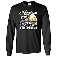 Sunflower Grandma Shirt Happiness is Being a Mom and Grandma T-Shirt Gift for Mothers Day Long Sleeve T-Shirt