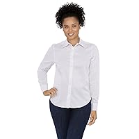 Ruby Rd. Women's Petite Wrinkle Resistant Solid Print Button Down Shirt