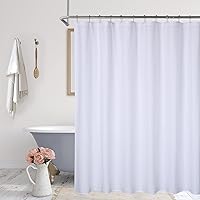 GlowSol Super Soft Microfiber Shower Curtain or Shower Liner for Bathroom 84 Inches Length Water Resistant Shower Curtain Embossed Dots Shower Curtain, White, 72