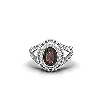 Oval Shape 2 Ctw Natural Fire Black Opal And CZ Diamond Ring SI1-SI2 .Diamond Stone Clarity G-H Diamond Color 0.70 Ctw Diamond Weight Opal Ring