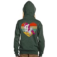 Vintage Unicorn Kids' Full-Zip Hoodie - Fantasy Hooded Sweatshirt - Heart Kids' Hoodie