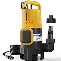Acquaer 1.2HP Sump Pump 5722GPH Submersible Pump with Automatic Float Switch, Clean/Dirty Water Removal for Basement, Hot Tub, Pools, Garden Pond