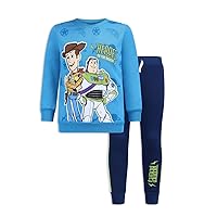 Disney Boy's Toy Story Heroes Long Sleeve Shirt and Jogger Pant Set, Blue/Navy