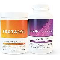 EcoNugenics Promotes Breast Health & Cellular Support - BreastDefend 120 Capsules + PectaSol-C Modified Citrus Pectin 454 Grams Bundle