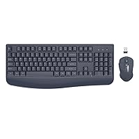 Wireless Keyboard and Mouse Combo, EDJO 2.4G Full-Sized Ergonomic Computer Keyboard with Wrist Rest and 3 Level DPI Adjustable Wireless Mouse for Windows, Mac OS Desktop/Laptop/PC (Navy Blue)