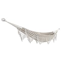 Bliss Hammocks BH-400WFRCA Polyester Hand-Braided Hammock in a Bag Decorative Fringe, Natural Brown