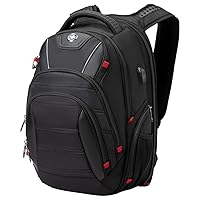 Swissdigital Design Men's Laptop Backpack for College and Business Travel with Integrated USB Charging Port and RFID Protection Fits Laptops up to 15.6 inch (CIRCUIT J14-BR)