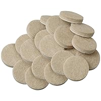 4718595N Heavy Duty Self Stick Felt Furniture Pads to Protect Hardwood Floors from Scratches, 3/4 Inch, Linen, 20 Count