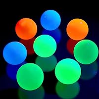 8 Pieces Ceiling Balls Glow in The Dark Stress Balls Sticky Balls That Stick to The Ceiling Glowing Balls for Relax Toy Teens and Adults (White, Blue, Orange, Green,2.6 Inches)