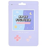 FACETORY Spot Fighter Trial Pack AM and PM Blemish Patches for Pimples Spot Treating Patch for Morning and Night, 54 Hydrocolloid Patches (Sizes: 10 mm and 14 mm)