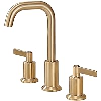 Derengge 8 Inch Two Handle Widespread Bathroom Faucet with Pop up Drain, Brushed Gold