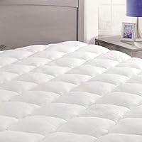 ExceptionalSheets Rayon from Bamboo Mattress Pad with Fitted Skirt - Extra Plush Cooling Topper - Queen