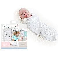 Baby Sense Cuddlewrap Swaddle Blanket/Award-Winning Baby Wrap | Stretchy & Safe Cotton Plus Lightweight Fabrics for Sleep, Body Temperature, Feeding, Calming (Stone)