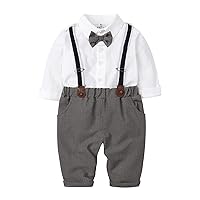 Baby Boy Suspenders Outfit Pants Toddler Kids Infant Baby Boys Gentleman Suit Shirt Toddler Suspender (Brown, 2-3 Years)