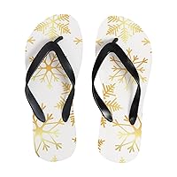 Vantaso Slim Flip Flops for Women Golden Seamless Snowflake Yoga Mat Thong Sandals Casual Slippers