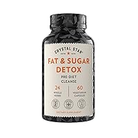 Crystal Star Fat & Sugar Detox (60 Capsules) – Herbal Diet Cleanse & Metabolism Boost Supplement to Help Release Fat & Curb Appetite - Green Tea Extract, CLA, Dandelion & Chickweed - Non-GMO