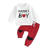 Thorn Tree Valentien's Day Toddler Boys Girls Clothes Letter Printed Sweatshirt Long Pants Spring Winter Unisex Baby Outfits