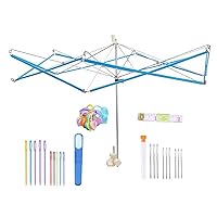 JIAXUE Sewing Tool, Sewing Supplies, Yarn Winder Umbrellas Knitting Yarn Winder with Thread Cutter, Needle, Soft Measure Tape and Knitting Marker